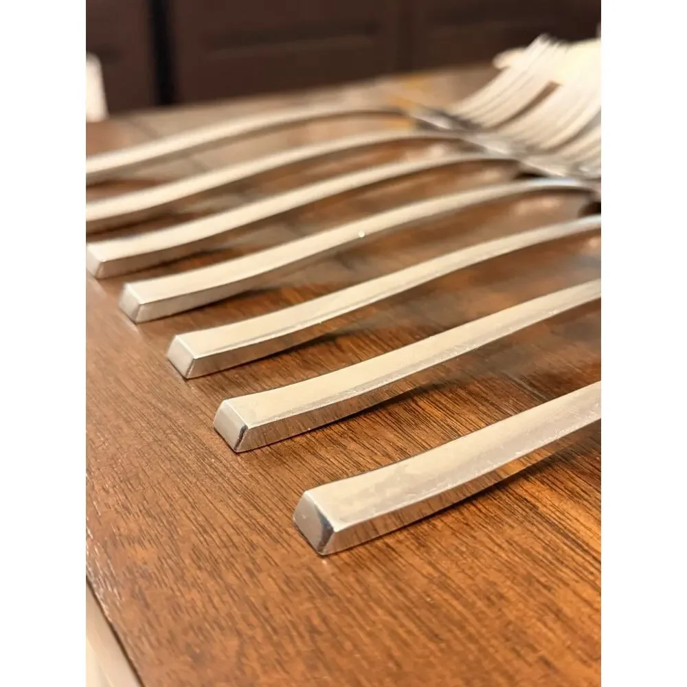 FOOD NETWORK Flatware CHIVE Lot 22 Pieces Stainless Cutlery Knives Spoons Forks